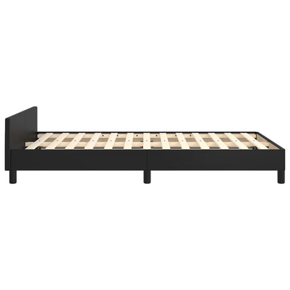 Bedframe Met Hoofdbord Kunstleer Zwart 120 x 200 cm Effen ontwerp