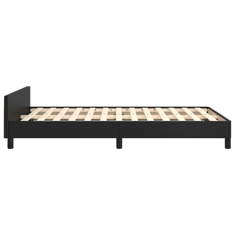 Bedframe Met Hoofdbord Kunstleer Zwart 120 x 200 cm Effen ontwerp