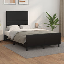 Bedframe Met Hoofdbord Kunstleer Zwart 120 x 200 cm Effen ontwerp