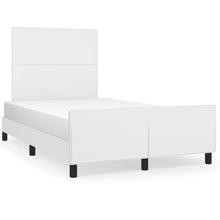 Bedframe Met Hoofdbord Kunstleer Wit 120 x 200 cm Effen ontwerp