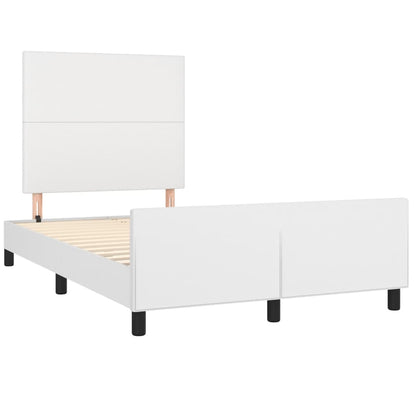 Bedframe Met Hoofdbord Kunstleer Wit 120 x 200 cm Effen ontwerp