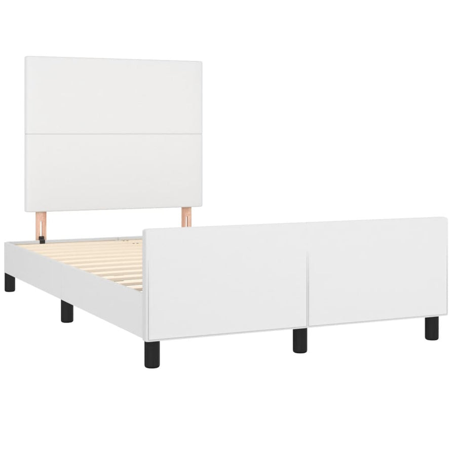 Bedframe Met Hoofdbord Kunstleer Wit 120 x 200 cm Effen ontwerp