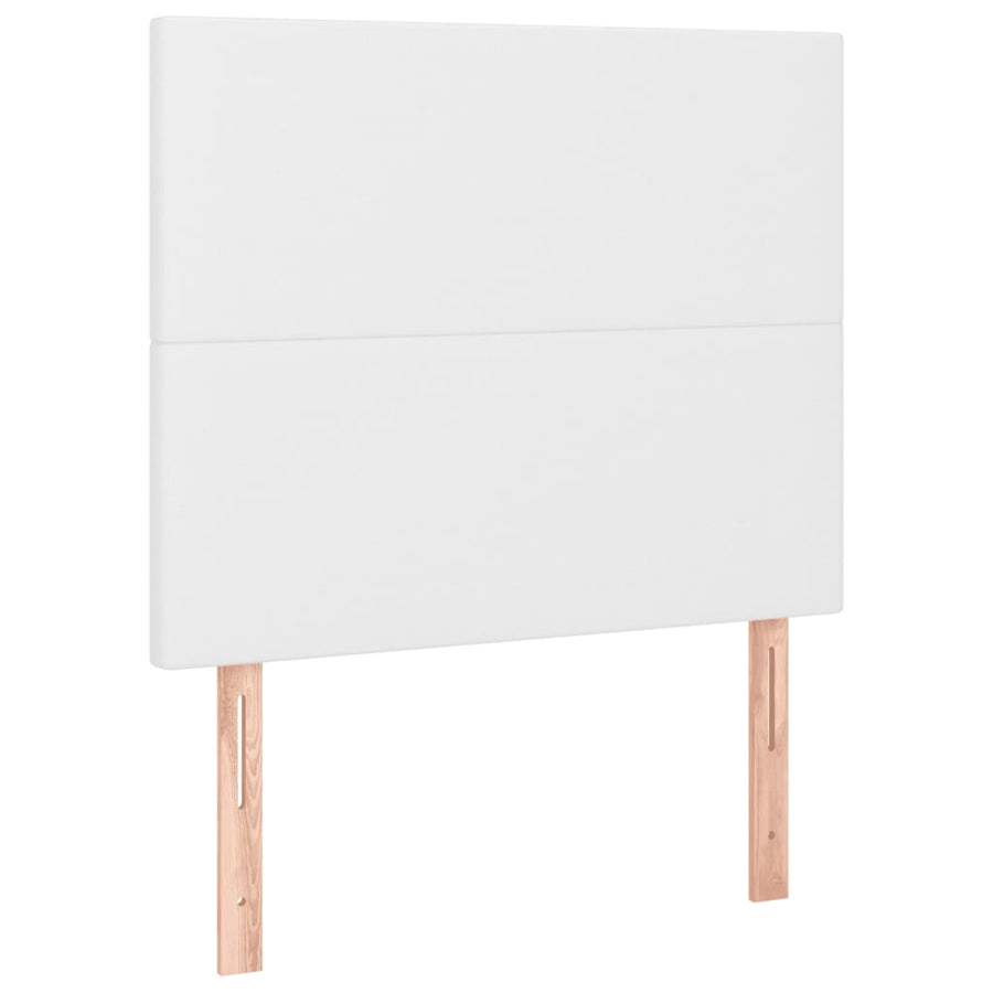 Bedframe Met Hoofdbord Kunstleer Wit 120 x 200 cm Effen ontwerp