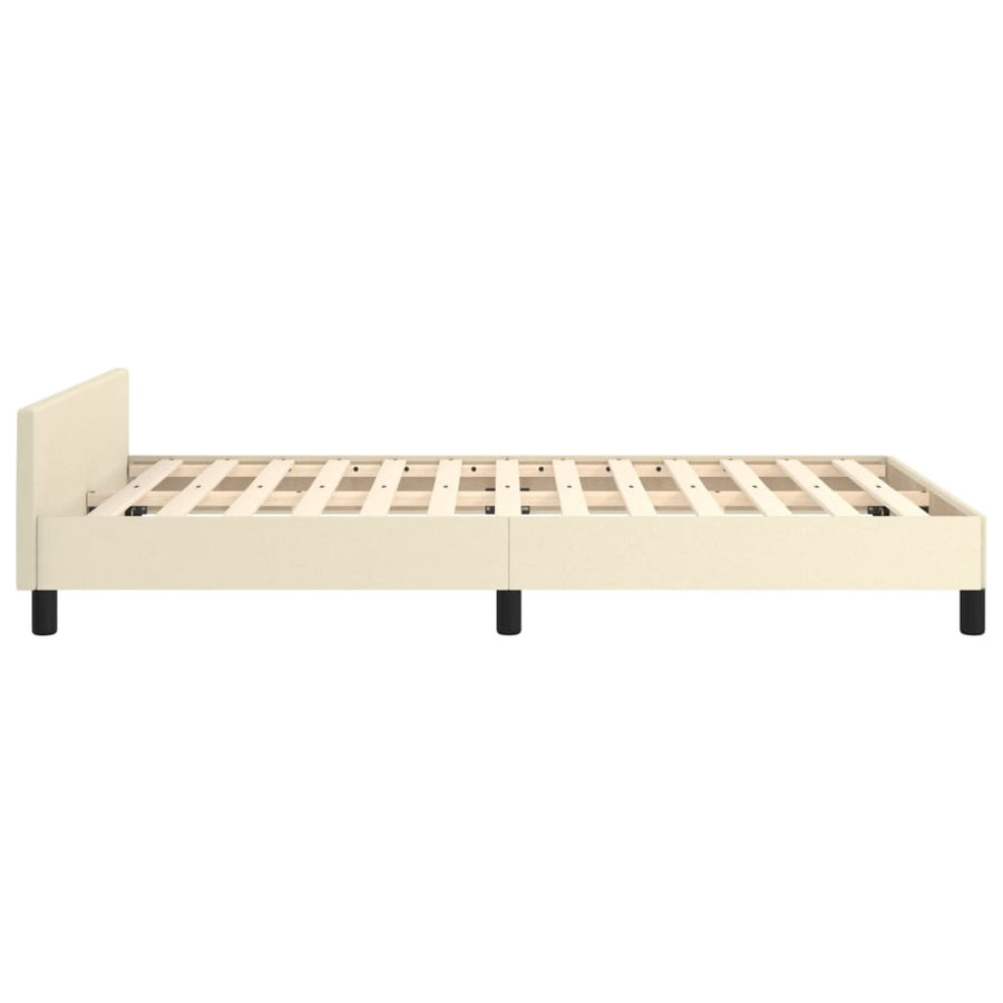 Bedframe Met Hoofdbord Kunstleer Kleurig 120 x 200 cm Crème