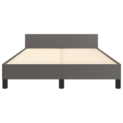 Bedframe Met Hoofdbord Kunstleer Grijs 120 x 200 cm Effen ontwerp
