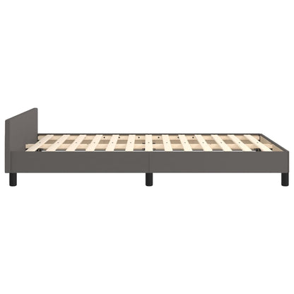Bedframe Met Hoofdbord Kunstleer Grijs 120 x 200 cm Effen ontwerp