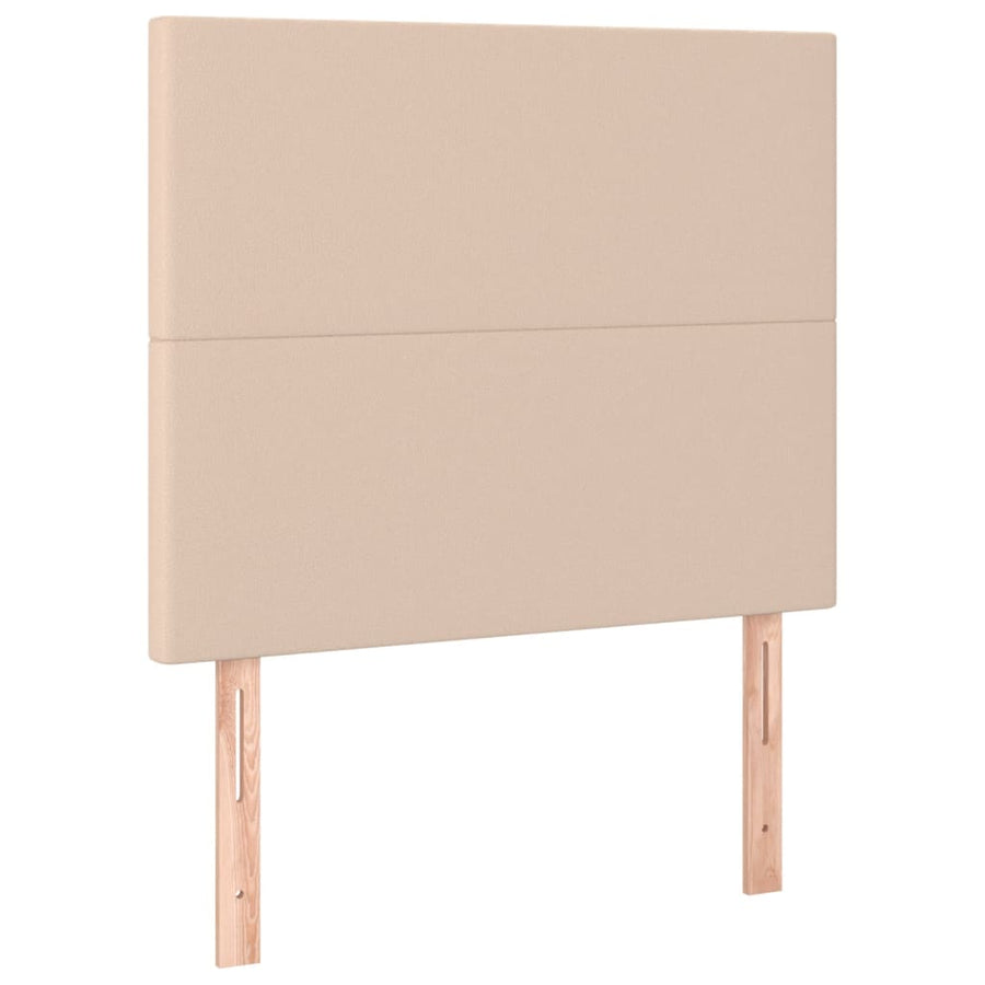 Bedframe met hoofdbord kunstleer cappuccinokleurig 120x200 cm 120 x 200 cm Effen ontwerp