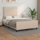 Bedframe 120x200 cm kunstleer cappuccino met hoofdbord