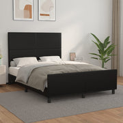 Bedframe 140x190 cm kunstleer zwart met hoofdeind