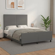 Bedframe grijs 140x190 cm kunstleer hoofdbord
