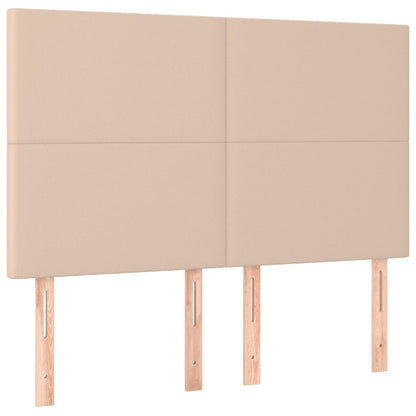 Bedframe Met Hoofdbord Kunstleer Cappucinnokleurig 140X190 Cm 140 x 190 cm Cappuccino Effen ontwerp