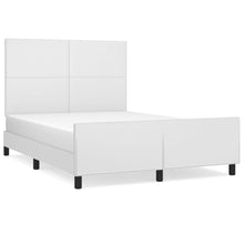 Bedframe Met Hoofdbord Kunstleer Wit 140 x 200 cm Effen ontwerp