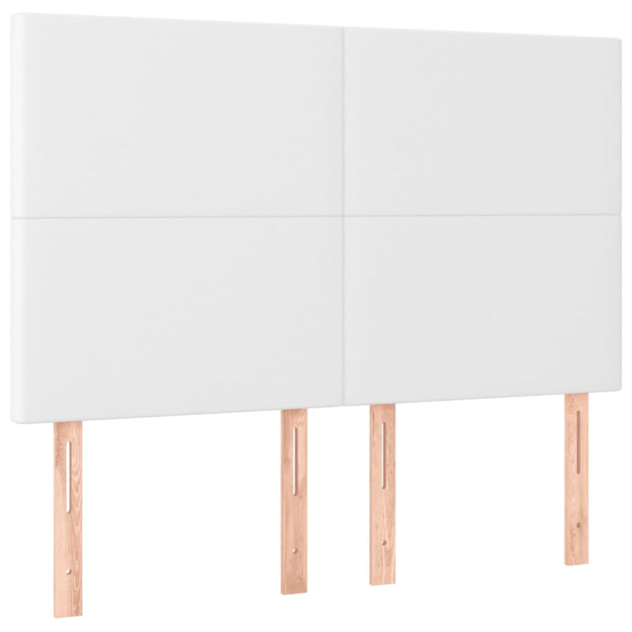 Bedframe Met Hoofdbord Kunstleer Wit 140 x 200 cm Effen ontwerp