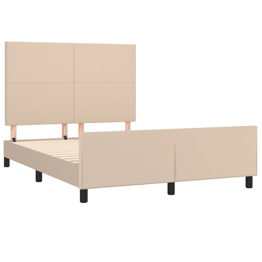 Bedframe met hoofdbord kunstleer cappuccinokleurig 140x200 cm 140 x 200 cm Cappuccino