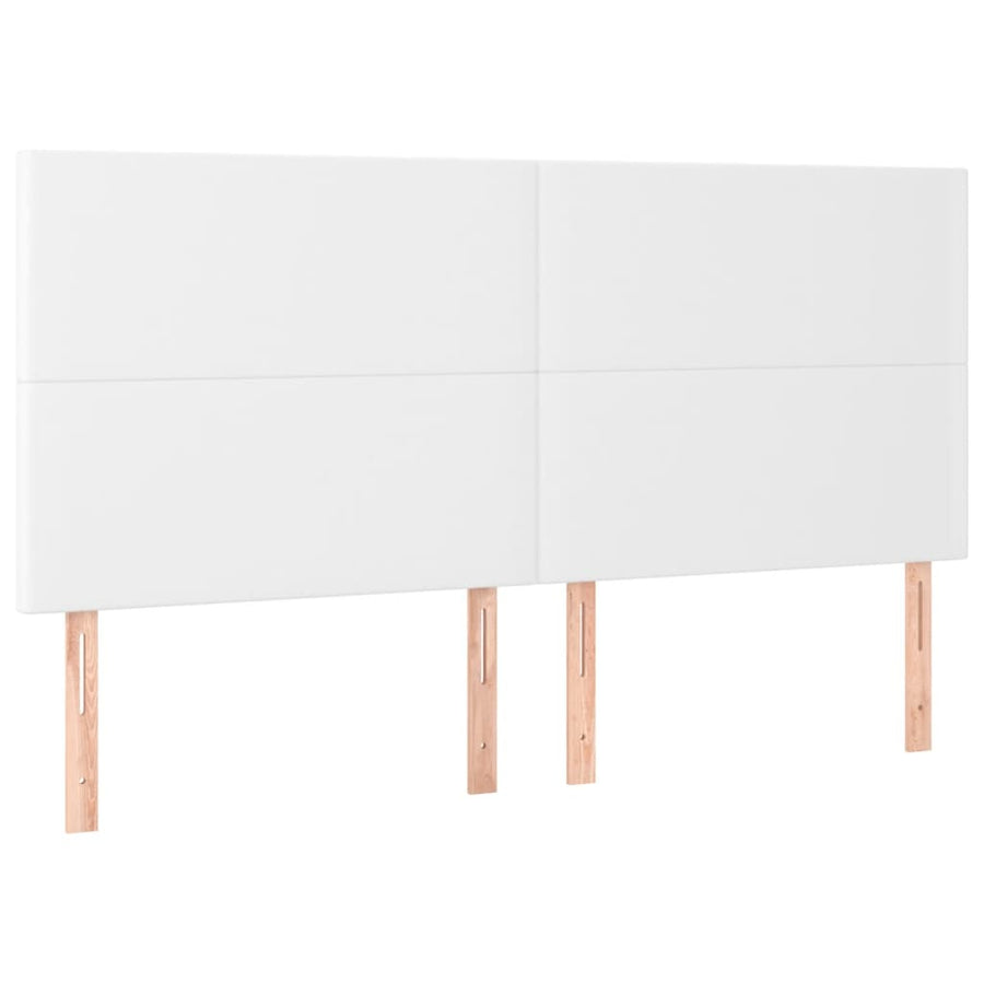 Bedframe Met Hoofdbord Kunstleer Wit 160 x 200 cm Effen ontwerp