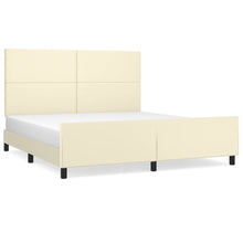 Bedframe Met Hoofdbord Kunstleer Kleurig 160 x 200 cm Crème