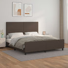 Bedframe met hoofdbord kunstleer bruin 160x200 cm 160 x 200 cm Bruin