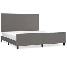 Bedframe Met Hoofdbord Kunstleer Grijs 160 x 200 cm Effen ontwerp