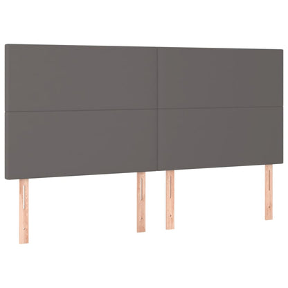 Bedframe Met Hoofdbord Kunstleer Grijs 160 x 200 cm Effen ontwerp