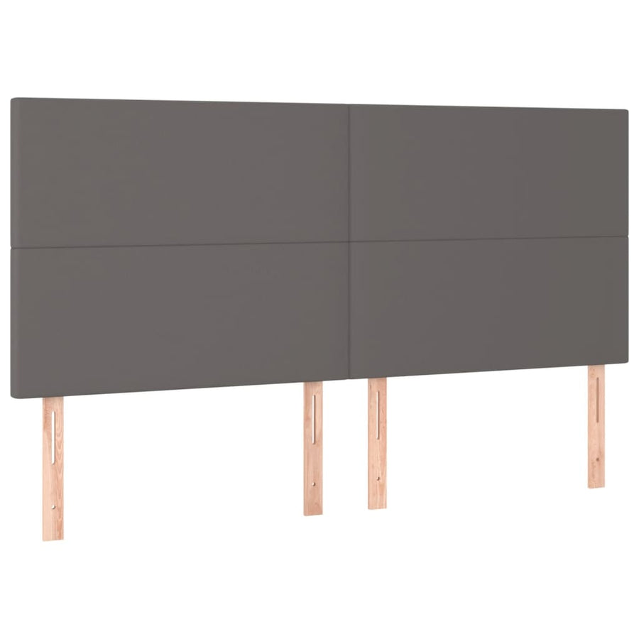 Bedframe Met Hoofdbord Kunstleer Grijs 160 x 200 cm Effen ontwerp
