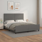 Bedframe 160x200 cm kunstleer grijs met hoofdbord