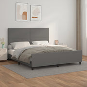 Bedframe 160x200 cm kunstleer grijs met hoofdbord