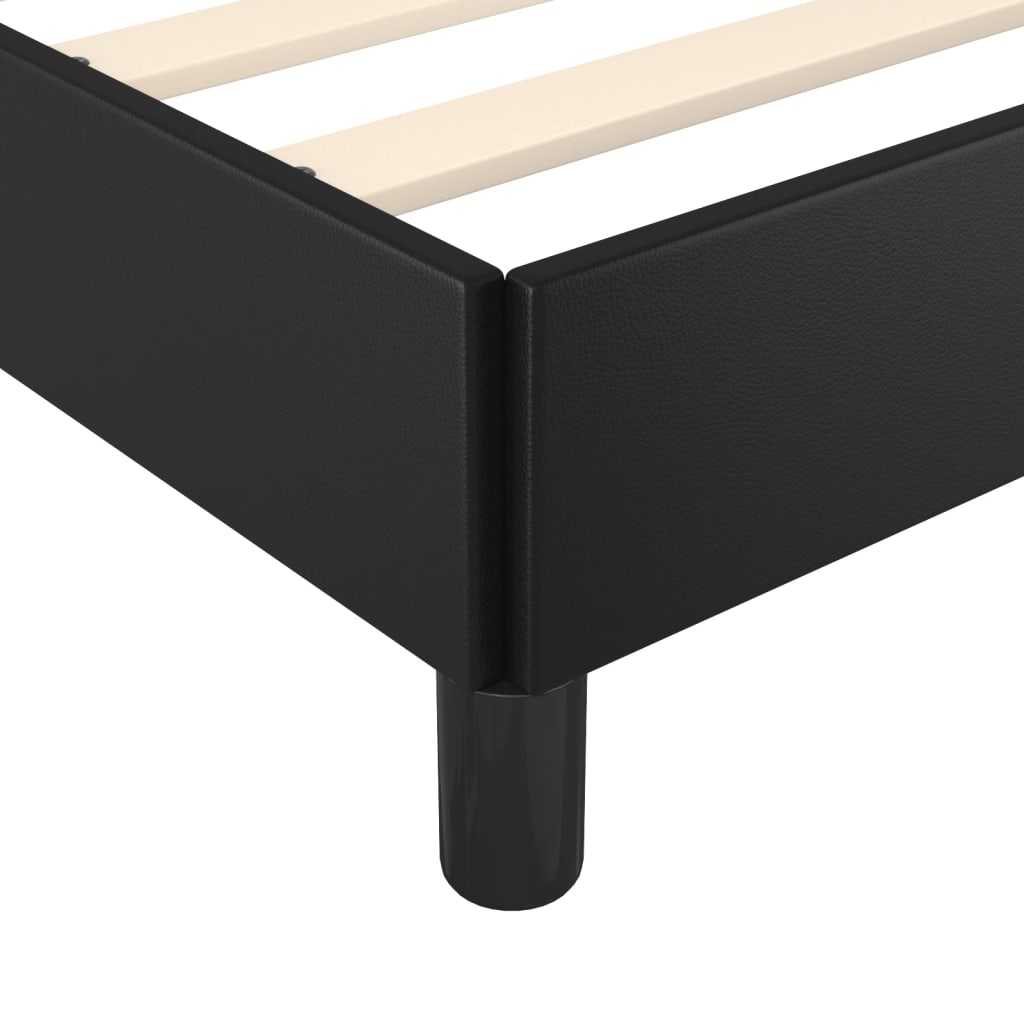 Bedframe Met Hoofdbord Kunstleer Zwart 180 x 200 cm Effen ontwerp