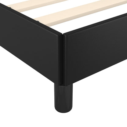 Bedframe Met Hoofdbord Kunstleer Zwart 180 x 200 cm Effen ontwerp