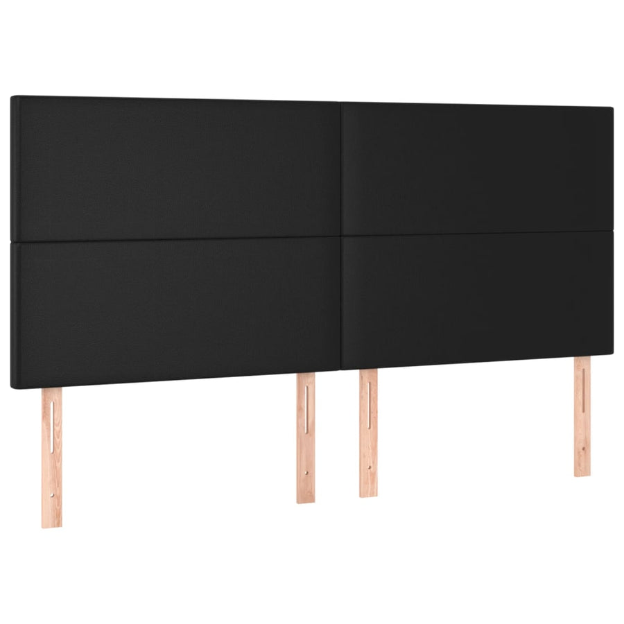 Bedframe Met Hoofdbord Kunstleer Zwart 180 x 200 cm Effen ontwerp