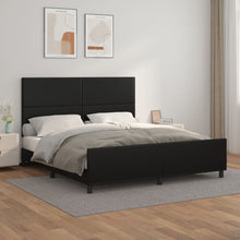Bedframe Met Hoofdbord Kunstleer Zwart 180 x 200 cm Effen ontwerp