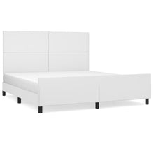Bedframe Met Hoofdbord Kunstleer Wit 180 x 200 cm Effen ontwerp