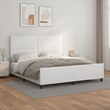 Bedframe Met Hoofdbord Kunstleer Wit 180 x 200 cm Effen ontwerp