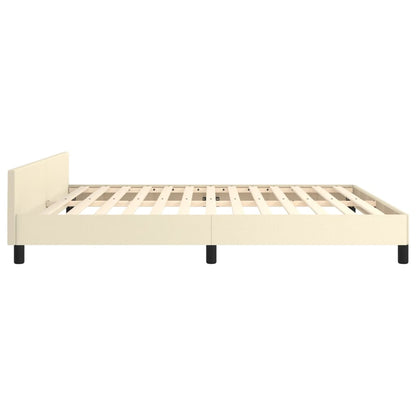 Bedframe Met Hoofdbord Kunstleer Kleurig 180 x 200 cm Crème