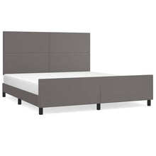 Bedframe Met Hoofdbord Kunstleer Grijs 180 x 200 cm Effen ontwerp