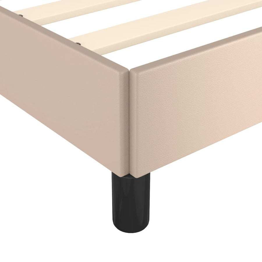 Bedframe Met Hoofdbord Kunstleer Kleurig Cappuccino 180 x 200 cm Effen ontwerp