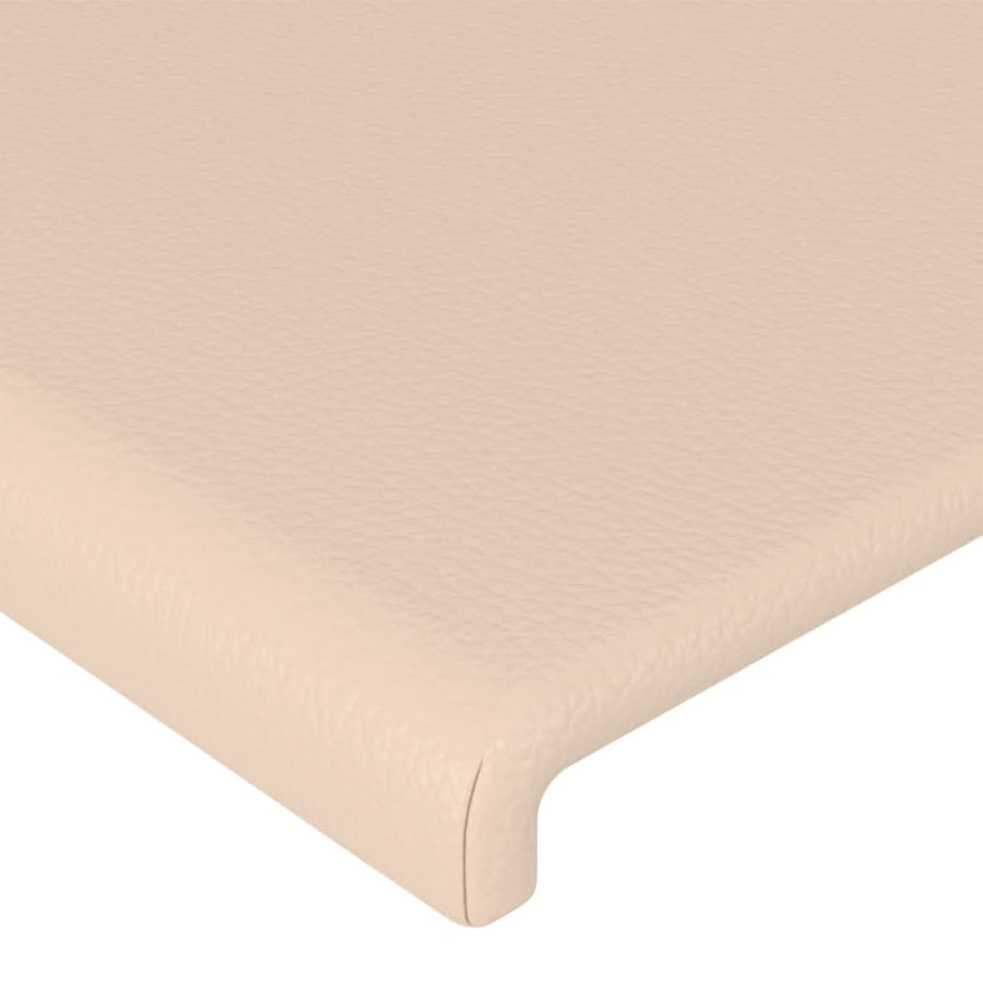 Bedframe Met Hoofdbord Kunstleer Kleurig Cappuccino 180 x 200 cm Effen ontwerp