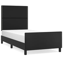 Bedframe Met Hoofdbord Kunstleer Zwart 100 x 200 cm Effen met spijkers