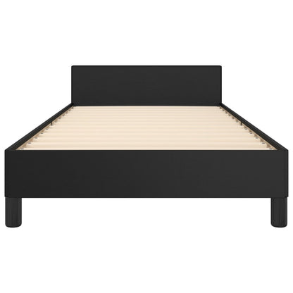 Bedframe Met Hoofdbord Kunstleer Zwart 100 x 200 cm Effen met spijkers