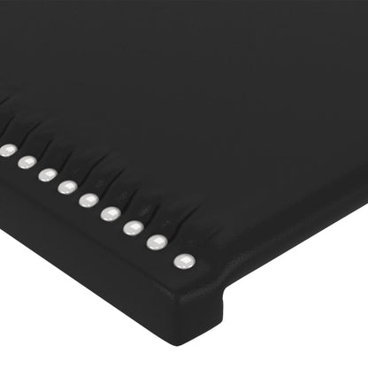 Bedframe Met Hoofdbord Kunstleer Zwart 100 x 200 cm Effen met spijkers