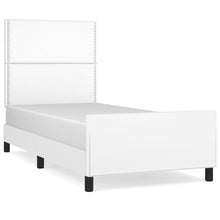 Bedframe Met Hoofdbord Kunstleer Wit 100 x 200 cm Effen met spijkers