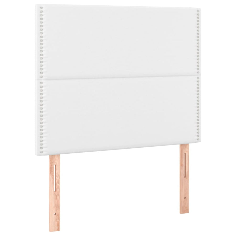 Bedframe Met Hoofdbord Kunstleer Wit 100 x 200 cm Effen met spijkers