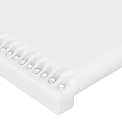 Bedframe Met Hoofdbord Kunstleer Wit 100 x 200 cm Effen met spijkers