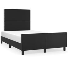 Bedframe Met Hoofdbord Kunstleer Zwart 120 x 200 cm Effen met spijkers