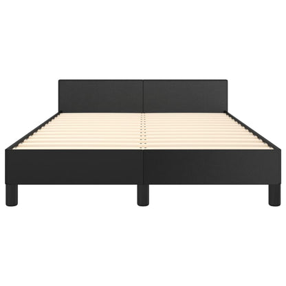 Bedframe Met Hoofdbord Kunstleer Zwart 120 x 200 cm Effen met spijkers