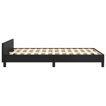 Bedframe Met Hoofdbord Kunstleer Zwart 120 x 200 cm Effen met spijkers