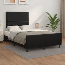 Bedframe Met Hoofdbord Kunstleer Zwart 120 x 200 cm Effen met spijkers