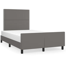 Bedframe Met Hoofdbord Kunstleer Grijs 120 x 200 cm Effen met spijkers