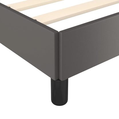 Bedframe Met Hoofdbord Kunstleer Grijs 140 x 190 cm Effen met spijkers