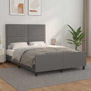 Bedframe 140x190 cm kunstleer grijs met hoofdbord