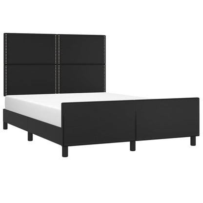 Bedframe met hoofdbord kunstleer zwart 140x200 cm 140 x 200 cm Zwart